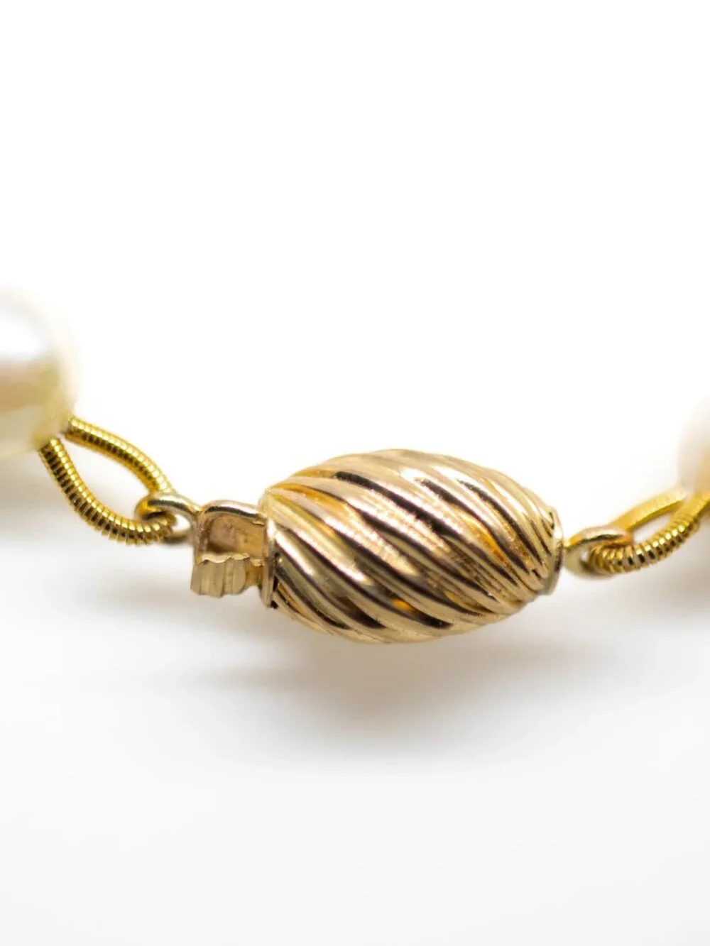 Timeless Vintage Matinee-length Akoya Pearls with 14k Gold Clasp